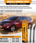 Top Shelf Rear Windshield Wiper Blade Compatible With Gmc Terrain And Chevy Equinox 2010 To 2017 smooth rubber construction pack.