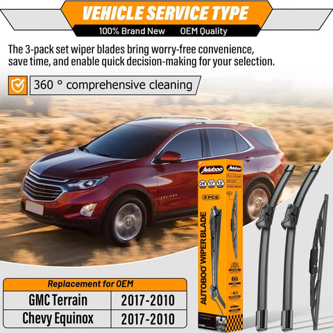 Top Shelf Rear Windshield Wiper Blade Compatible With Gmc Terrain And Chevy Equinox 2010 To 2017 smooth rubber construction pack.