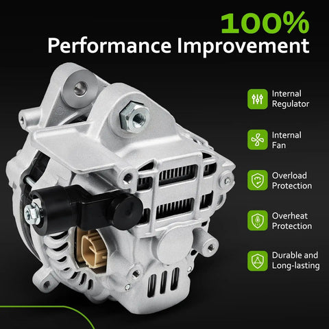 Beefed Up 80A 12V Alternator For Honda Civic 2006 2007 2008 2009 2010 2011 1.8L L4 With 7 Groove Pulley Replacement Parts