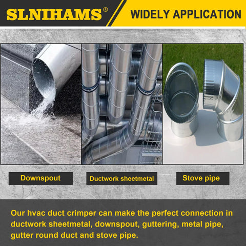 SLNIHAMS 5-Blade hand crimper for sheet metal; galvanized ductwork, downspout and stove pipe.