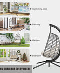 Ultra Cozy Double Hanging Egg Chair With Stand For Patio And Garden Deluxe Hammock Swing Chair With Cushions Loveseat Style