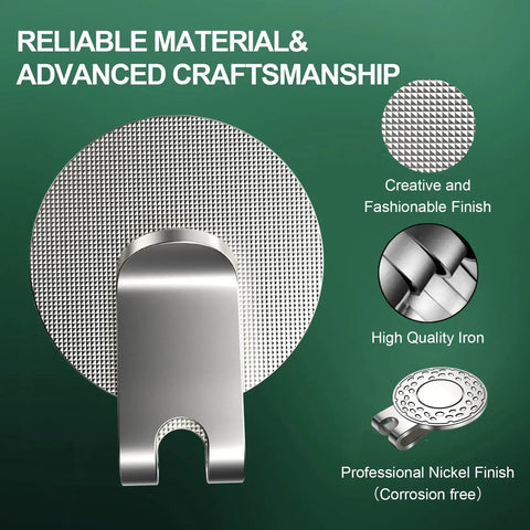 Reliable craftsmanship of Must Have Magnetic Golf Ball Marker Hat Clip Set With Chrome Plated Metal Holders And Super Strong 12mm Magnets