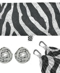 Zebra Inspired Camping Hammock With Tree Straps And Travel Bag Easy Setup No Knot Straps Ultra Thickened Durable 500 Pound Capacity Portable Single Hammock For Outdoor Camping Backyard Patio And Indoor Use featuring zebra print fabric with tree straps and carabiners.