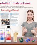 Product contents of Backward Alphabet Molds Starter Kit With 206 Silicone Resin Molds For Epoxy Jewelry Making And Keychains Beginner Friendly Craft Set Includes Accessories For Easy Casting And DIY Projects shown with instructions, resin, and molds.