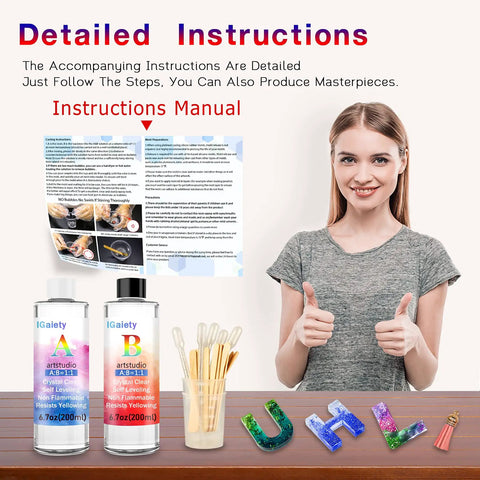 Product contents of Backward Alphabet Molds Starter Kit With 206 Silicone Resin Molds For Epoxy Jewelry Making And Keychains Beginner Friendly Craft Set Includes Accessories For Easy Casting And DIY Projects shown with instructions, resin, and molds.