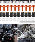 10 Pack M5 Motorcycle Windshield Screws Fairing Bolts Orange 5mm Mounting Nuts For Fairings And Mirrors Replacement Hardware With 20mm Length Easy Install Durable Hardware For Quick Upgrades No Fuss Bike Ready