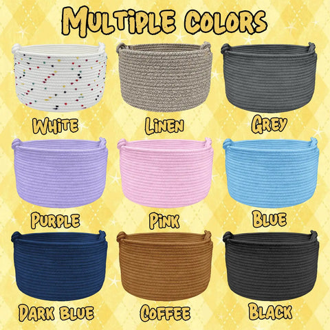 Must Have Personalized Dog Toy Storage Basket With Name Custom Pet Bin Large Capacity Woven Cotton Rope Organizer in various colors