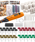 All In One Cordless Polishing Kit With 145 Piece Set Includes 100 Wool Buffing Wheels 40 Abrasive Pads USB C Rechargeable Rotary Polisher