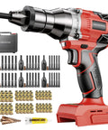 Badass Cordless Rivet Nut Gun For 18 Volt Batteries Tool Only with attachments and fasteners, designed for heavy-duty use.