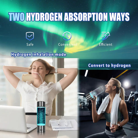 Game-Changing Hydrogen Water Bottle With Up To 5000 PPB Concentration, Odorless Hydrogen Generator in inhalation and drinking modes