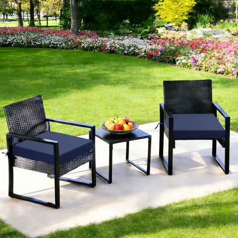 Outdoor Chair Cushions Set Of 2 19x19x3 Inches Waterproof And Fade Resistant Patio Cushions With Ties For Square Outdoor Dining Chairs In Navy Blue