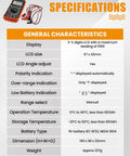 Specifications of AMT32 Digital Multimeter Tester Portable Meter for electrical jobs with LCD display and features.