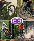 Durable Nylon Mountain Bike Pedals With DU Bearings Lightweight Platform Pedals For MTB And BMX Grippy Purple Color Mid-Action