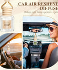 Fresh Ride Vibes Long Lasting Car Air Freshener Hanging Essential Oil Diffuser 6 Pack Wood Cap Scent Strips in car
