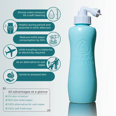 Portable Bidet For Travel Cleanup Leak Free Handheld Personal Hygiene Sprayer With Angled Nozzle 400 Ml Capacity Includes Travel Bag