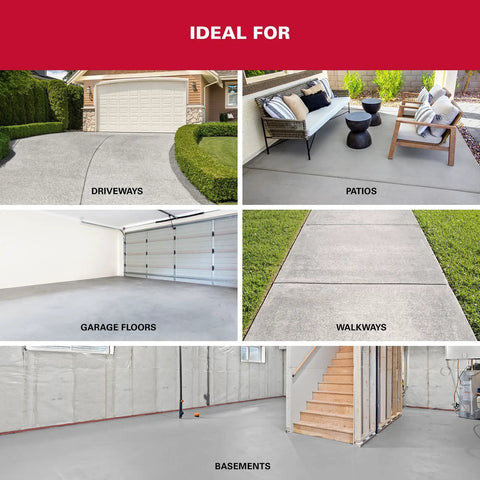 No Sweat Gray Concrete Crack Filler Dry Powder Blend Needs No Mixing Seals Cracks Up To Two Inches Wide Easy Apply Smooth Durable Finish For Driveways And Patios Backyards ideal for driveways, patios, garage floors, walkways, and basements.
