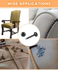 Level Up Your Furniture Game With These Rock Solid Black Carbon Steel Upholstery Tacks 50 Pack used on various furniture pieces.