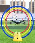 Drone Obstacle Course Gate Kit With Three Easy Assemble Hoops In Various Sizes For Quadcopters And UAVs on a field