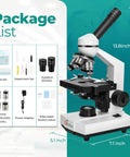 Monocular Compound Microscope 40X-1600X For Adults And Students Kids 8-12 With Slides Educational Kit including accessories