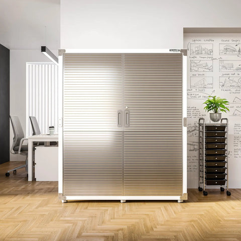 Tough As Nails Heavy Duty Steel Storage Cabinet With Lockable Door And Six Adjustable Shelves Rock Solid Metal Locker Organizer For Garage Warehouse Or Office Massive Stash Station