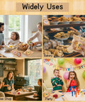 Collage showing 120 Pack Self Sealing Kraft Bakery Bags With Window 5.7x6.5 Inches Heat Sealable And Grease Resistant at home, bakery, coffee shop, and party settings.
