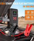 6000A Jump Starter With Air Compressor For Cars And Trucks, 150 PSI Tire Inflator, 12V Power Bank Jump Box With LCD Display