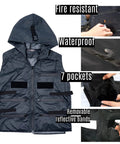 Urban Emergency Survival Vest Kit With Fire Resistant Waterproof Vest For Hurricanes And Earthquakes Prepper Ready Disaster Gear Premium Black Box Gift