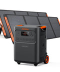 HomePower 3600 Plus Portable Power Station with 2X 200W Solar Panels, 3600W AC Output, 3584Wh LFP Battery, front view.