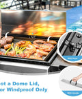 Two Burner Griddle Grill Combo With Cast Iron Plate, 20000 BTU Propane Gas BBQ For Camping, Patio Or Balcony, cooking food