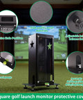 Heavy Duty Metal Protective Case For Square Golf Launch Monitor With Leveling Stand And Clear Acrylic Screen indoors