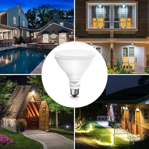 Par38 LED Flood Light Bulb Dimmable 1800 Lumens Outdoor 20W Replaces 200W Daylight 5000K 180 Degree Beam For Backyard Garage Porch Garden Energy Saving 2 Pack
