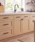 Matte Black Cabinet Pulls And Drawer Knobs Set For Cabinets And Drawers, Includes Ten Long Pulls And Ten Round Knobs, A Sleek No Brainer Upgrade For Your Kitchen Or Bath on light wood kitchen cabinets