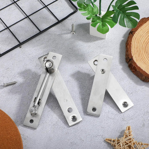 Heavy Duty Hidden Door Hinge For Wood Doors In Silver, Pivot Style Concealed Hinge For Secret Doors, Seamless, Discreet Mounting, Built Tough Metal Construction For Modern Homes And DIY Projects.