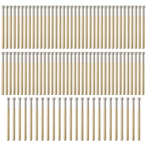 Spring Test Probe Set 100 Pieces Brass Two Millimeter Contact Pins With Nine Claws For Electronics Repair And Industrial Machining