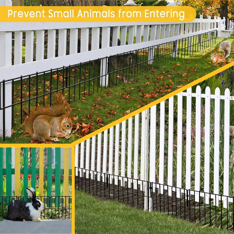 No Dig Yard Fence Border Kit 10 Pcs Upgraded One Point Two Six Inch Gap Decorative Fence For Rabbits And Dogs