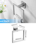 Gold Five Piece Bathroom Hardware Set Wall Mounted 23.6 Inch Towel Bar Brushed Gold Finish 304 Stainless Steel Hand Towel Bar