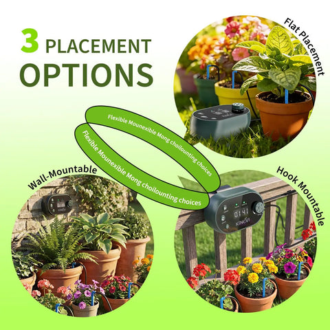 Solar Powered Drip Irrigation Kit For Outdoor Garden And Balcony Auto Watering System For Up To 15 Pots 3 mounting options image