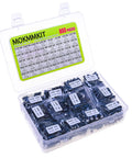 Open box of Electrolytic Capacitor Kit With 800 Pieces, 40 Capacitor Values From 0.1uF To 1000uF, 10V 16V 25V 50V 100V