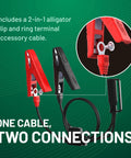 2-in-1 alligator clip and ring terminal cable for 5 Watt 12V Solar Panel Battery Charger With Charge Controller IP67 Weatherproof Windshield Or Handlebar Mount On The Go Power With Ring Terminal Cable Or OBD II Connector Model 021-1172