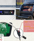 Replacement RTD Temperature Sensor Probe for Pit Boss Horizontal Controller showing ERR code on grill display