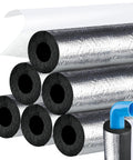 Self Adhesive 1 Inch Pipe Insulation Foam Wrap With Aluminum Foil, 6 Pieces Each 40 Centimeters, for outdoor copper pipes.