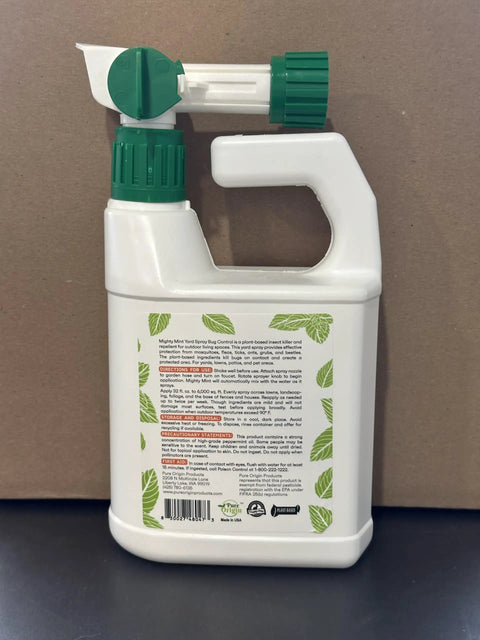 Peppermint Oil Lawn And Yard Bug Control Spray Pack Of 2 32 Oz bottle showing label and spray nozzle