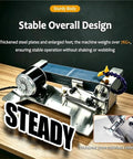 Straight Up Heavy Duty Wet Bench Grinder Featuring Electric Circulating Water Coolant System And Dead On Belt Alignment Rock Solid Steel Frame Anti Skid Base For All Woodworking Tools on wooden surface showcasing thick stainless steel body.