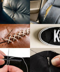Pro Grade Leather Sewing Kit With Waxed Thread, 22 Pcs used on leather, canvas, and upholstery in various repair projects.