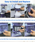 Installing Two Pack HEPA Filters Plus Six Foam And Felt Replacement Filters For Shark Navigator Lift Away Upright Vacuum NV360 NV351