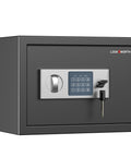 Home Safe Box With 0.6 Cu Ft Stash Space, Digital Security Safe For Money, Jewelry, Documents And Handguns with keypad lock.