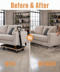 Before and after sofa moving with Beefy 440 Pound Heavy Duty Phenolic Resin Faced Plywood Moving Dolly With Telescopic Handle And 3 Inch PP Wheels For Heavy Appliances, Furniture, Pianos, And Large Loads, Durable, Stable, Easy Glide