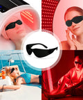 Top Shelf Red Light Therapy Glasses for Killer Eye Protection Against Tanning and Ipl Lasers, Blocks 600 to 900 Nm Rays in black wraparound style.