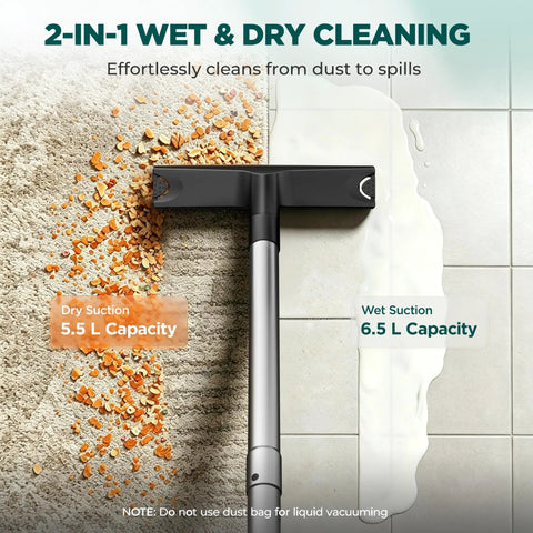 No Sweat 24V Cordless Wet Dry Shop Vacuum With Smart Battery Indicator and brutal suction capacity for cleaning wet and dry messes.