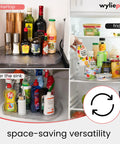 Rectangular Refrigerator Lazy Susan With 360 Degree Turntable in fridge and pantry, 16.5x11.5x1.5 inches, organizing items